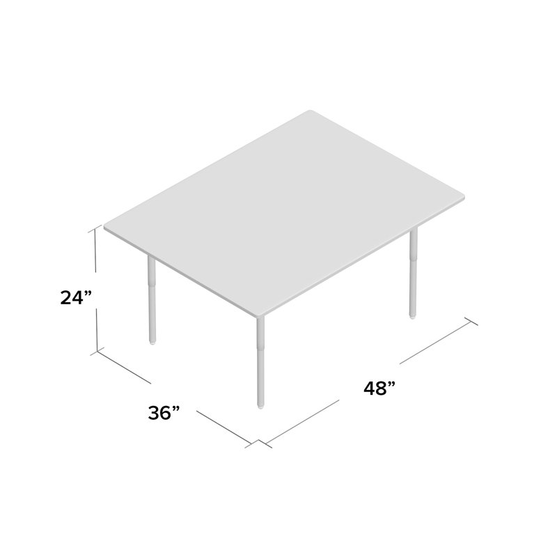 48" White Laminate Rectangle Table with Chrome Steel Legs