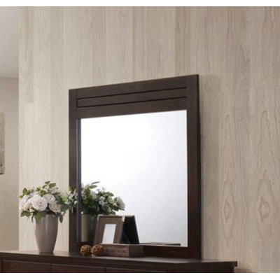 Miroir à finition acajou