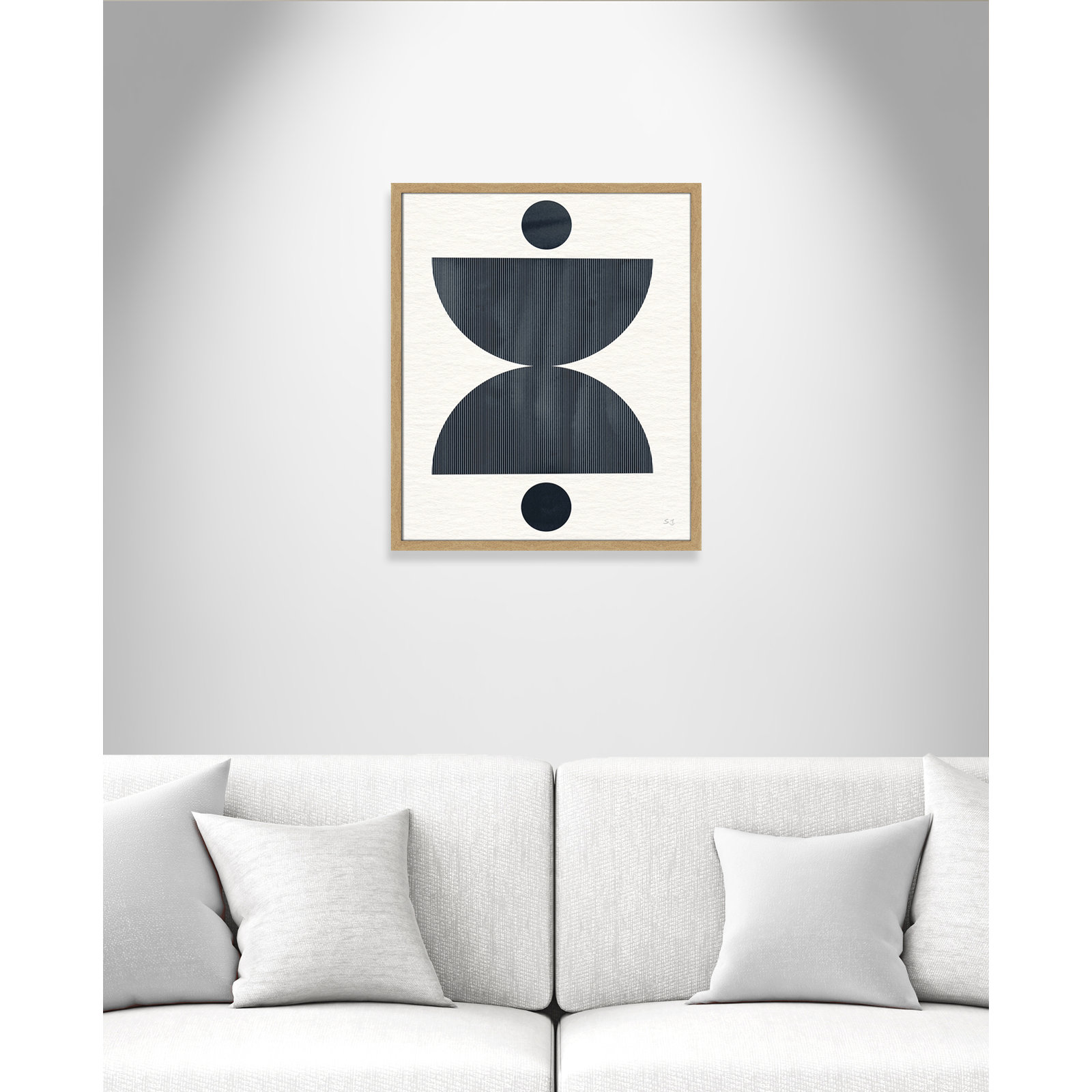 Eclipse II Print by Susan Jill, 25.5" H x 21.5" W x 0.75" D, Natural Framed