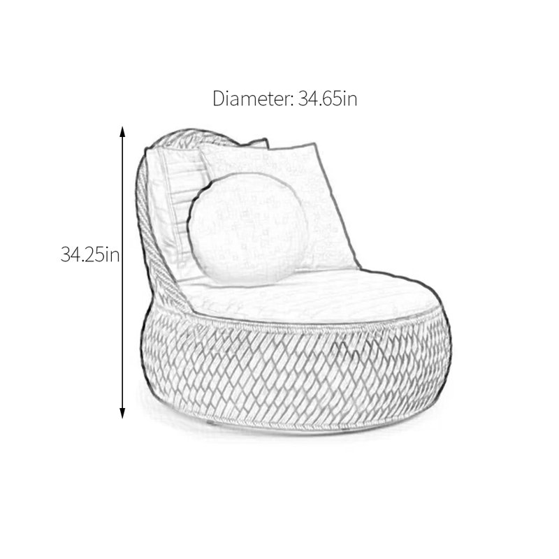 Chaise longue en rotin Lilijana PE, Beige