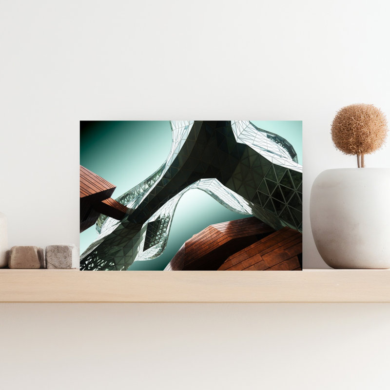 «Modern Modern Architectural Forms Abstract Contemporary Dramatic Horse Architecture Landscape», reproduction d'art mural