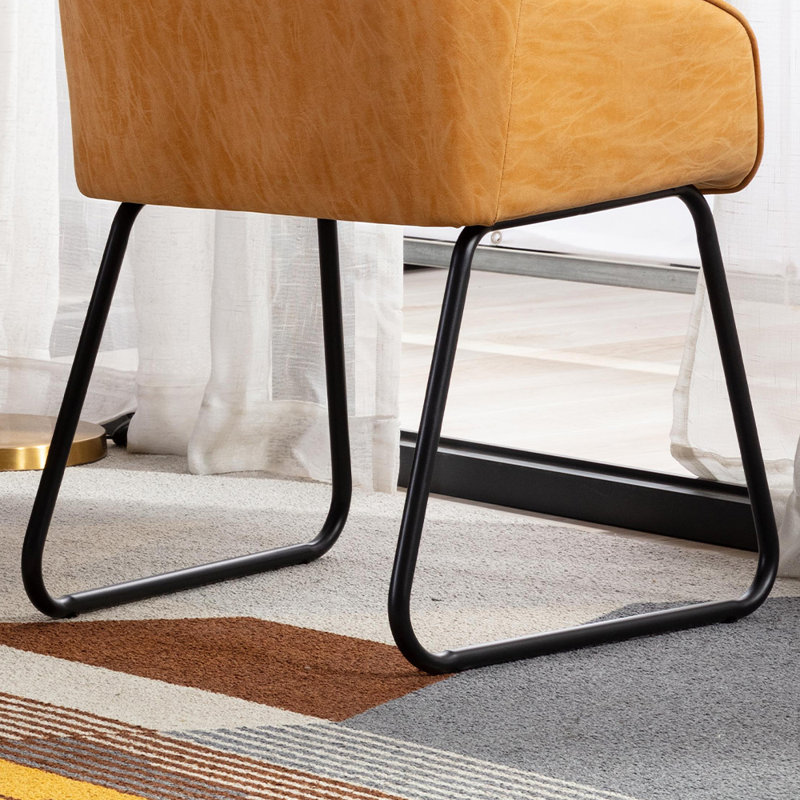 Chaises de salle à manger rembourrées avec accoudoirs Markesha, Tanné