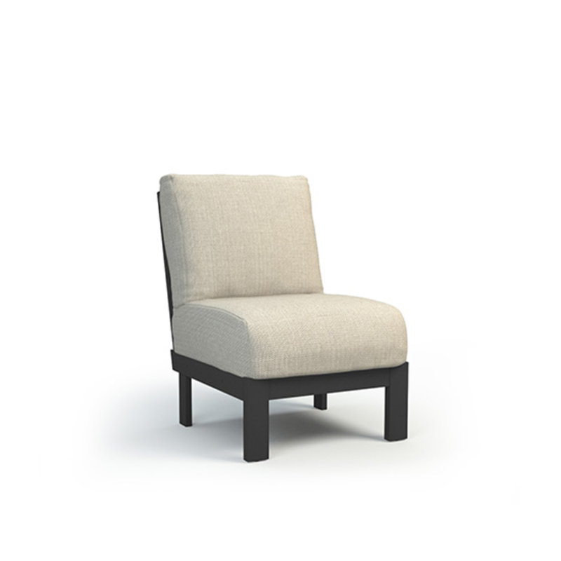 Elements Armless Center Chat Chair With Modular, Solve Linen, Carbon