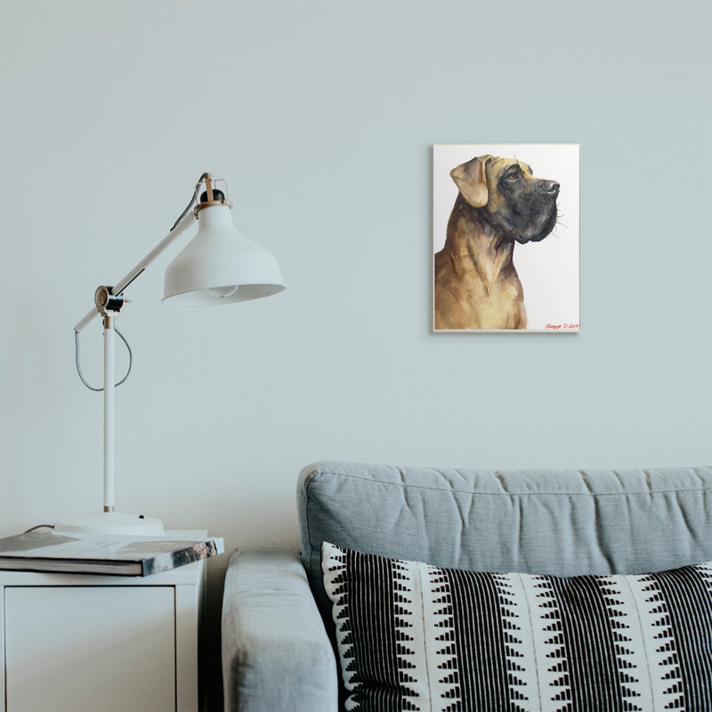Grand danois, animal de compagnie, portrait, pose forte, H 15 po x l 10 po, Plaque en bois
