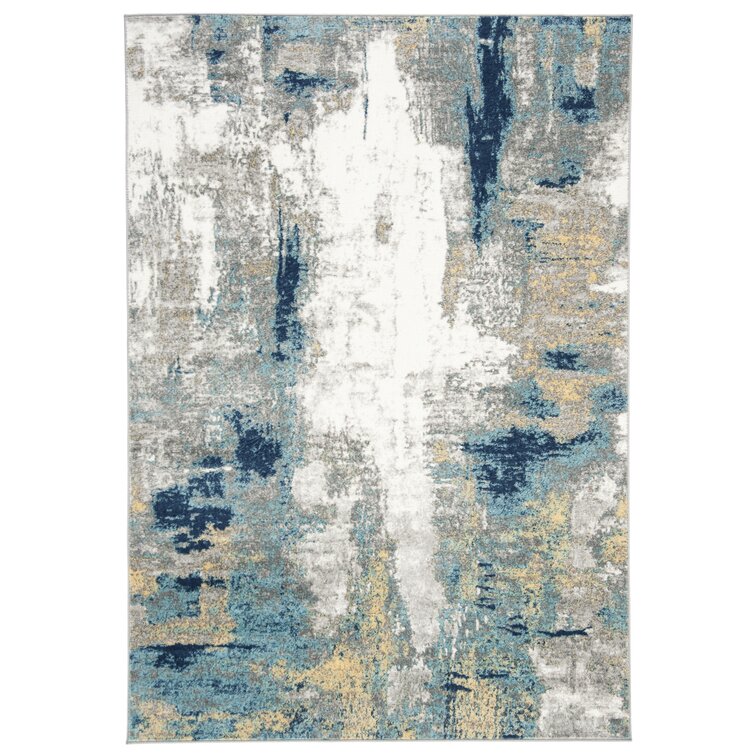 Quentisha Abstract Power Loom Polypropylene Area Rug in Gray 17 Stories Rug Size: Rectangle 2'8 x 4'11