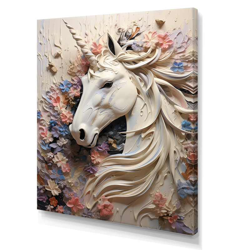 Impression sur toile Luscious Unicorn Fantasy Flower, Toile tendue, H 32 po x l 16 po x P 1 po
