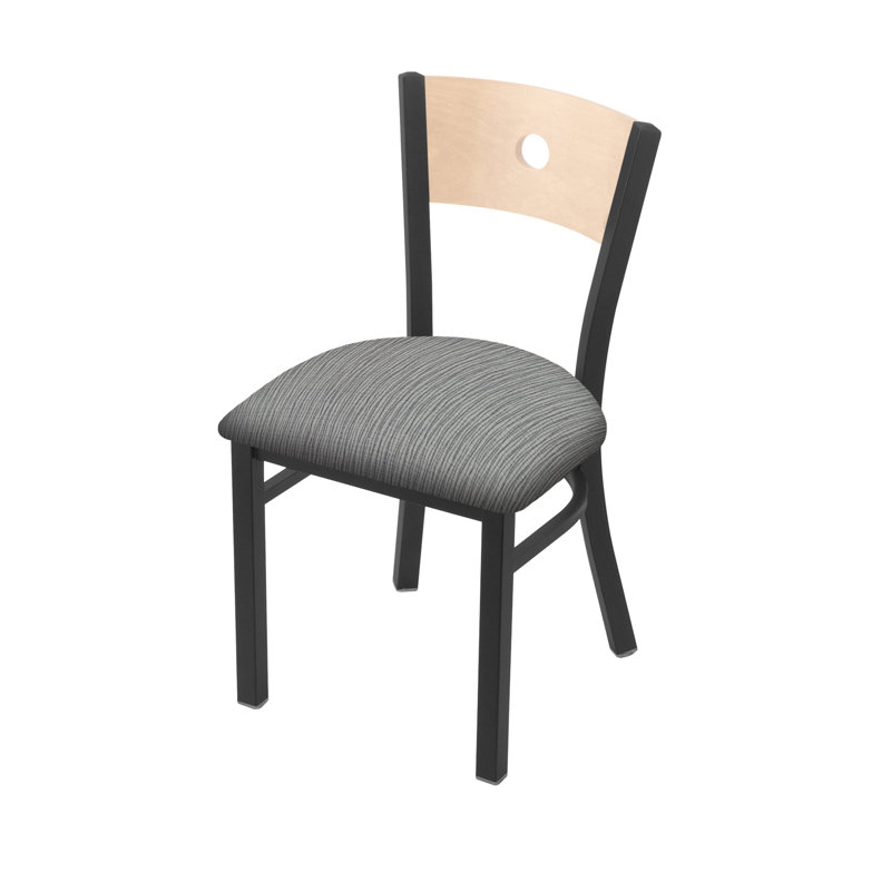 Chaise 630 Voltaire, Chêne Naturel, Étain, Tissu-graphique alpin