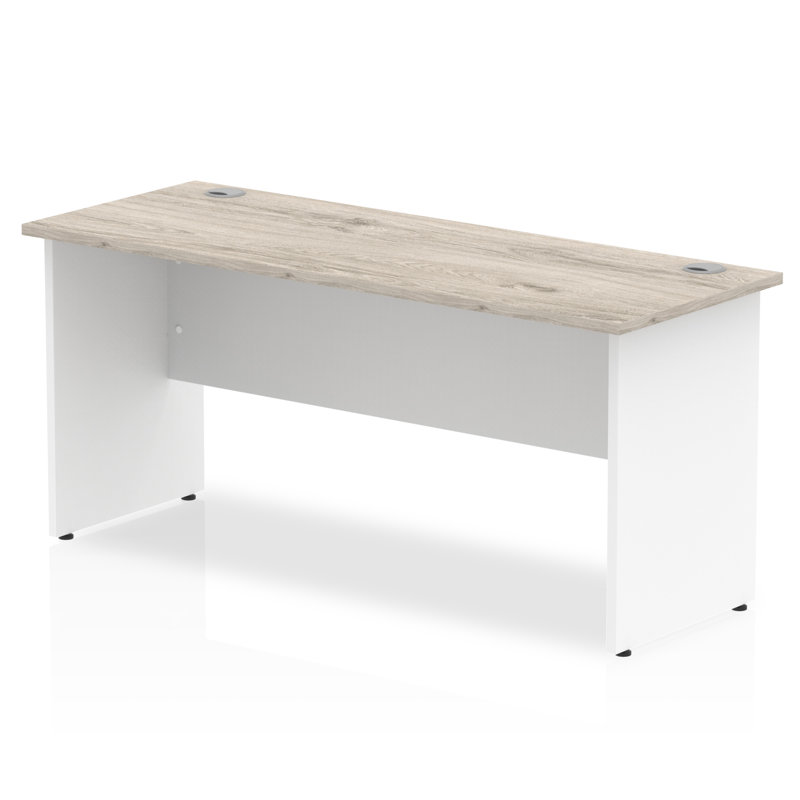 Impulse 120cm W Rectangle Desk Shell, 73cm H x 160cm W x 60cm D, Grey/White