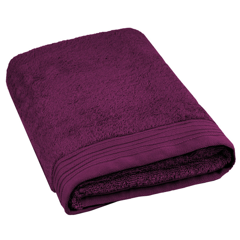 Drap de bain 100% coton Cecille, Prune