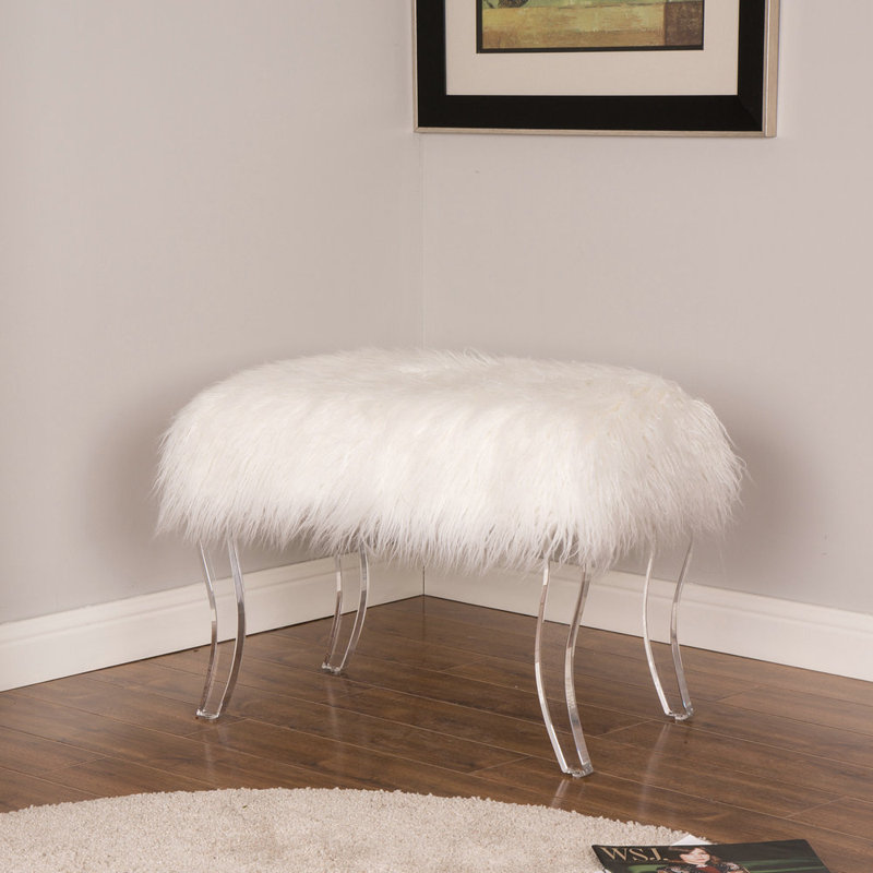 Bryanna Polyester Upholstered Bench, White