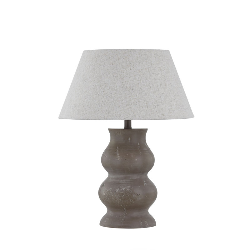Lampe de table 25 po avec abat-jour en lin Drake, taupe et gris