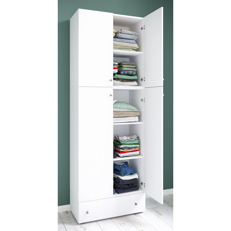 Nolhan Manufactured Wood Wardrobe, White