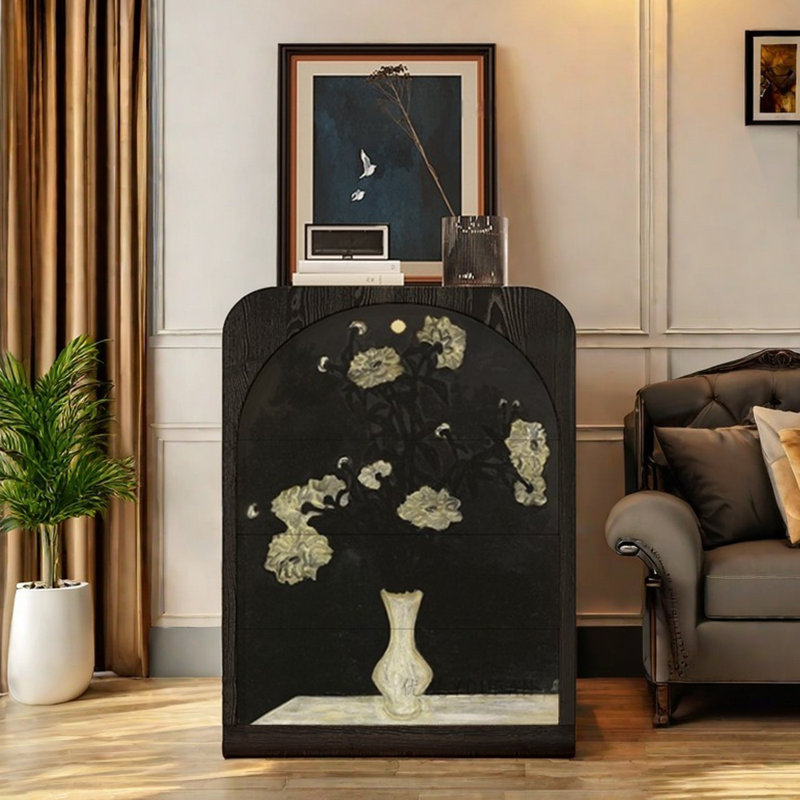Modern Three-Drawer Single-Door Storage Cabinet