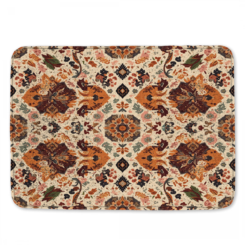 Tapis de bain Floral, L 34 po x L 21 po