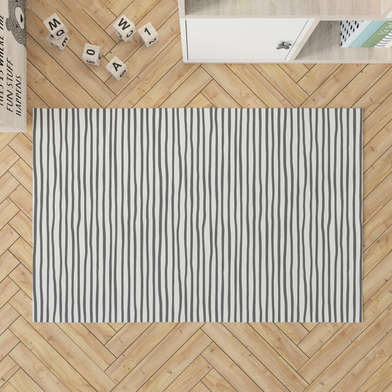 Ribbon Play Activity Mat, Ivory/Charcoal, Rectangle 2' x 3'