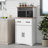 49"Tall Kitchen Hutch Cabinet with 2 Drawers,Adjustable Shelves,