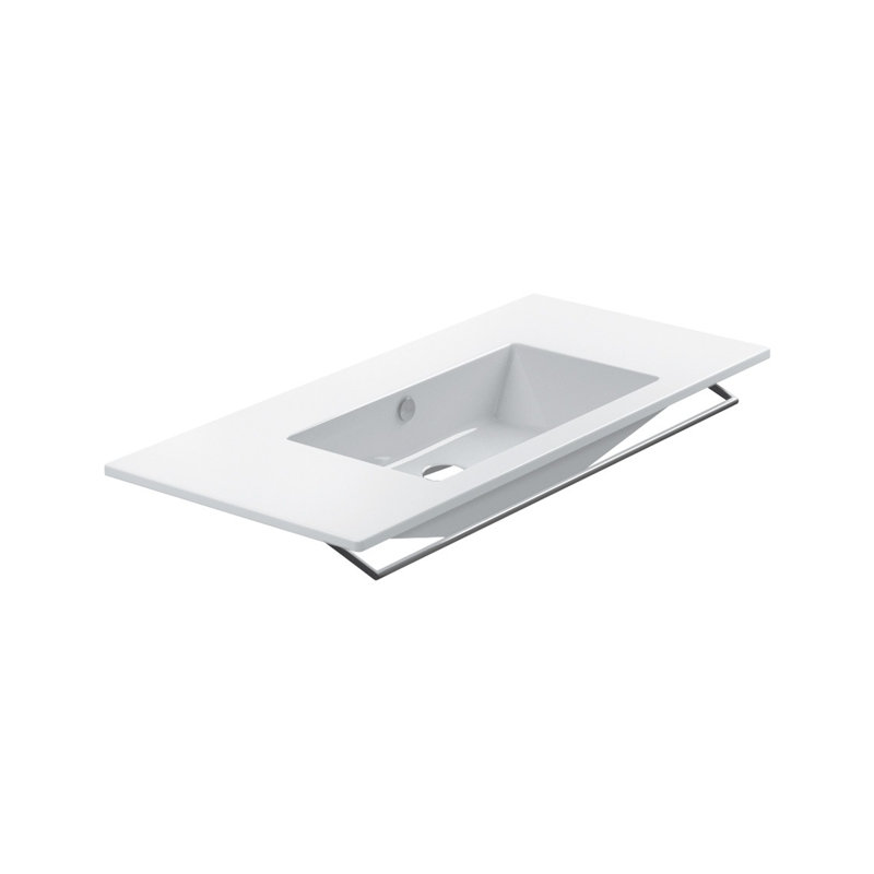 Star 41.34'' L Bathroom Sink, 0-Hole