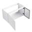 Meuble-lavabo de 36 po avec lavabo en céramique, 2 portes à fermeture douce, armoire blanche brillante, 1/2 porte en verre gris, meuble-lavabo en contreplaqué pour modernisation, demi-rénovation-130598182