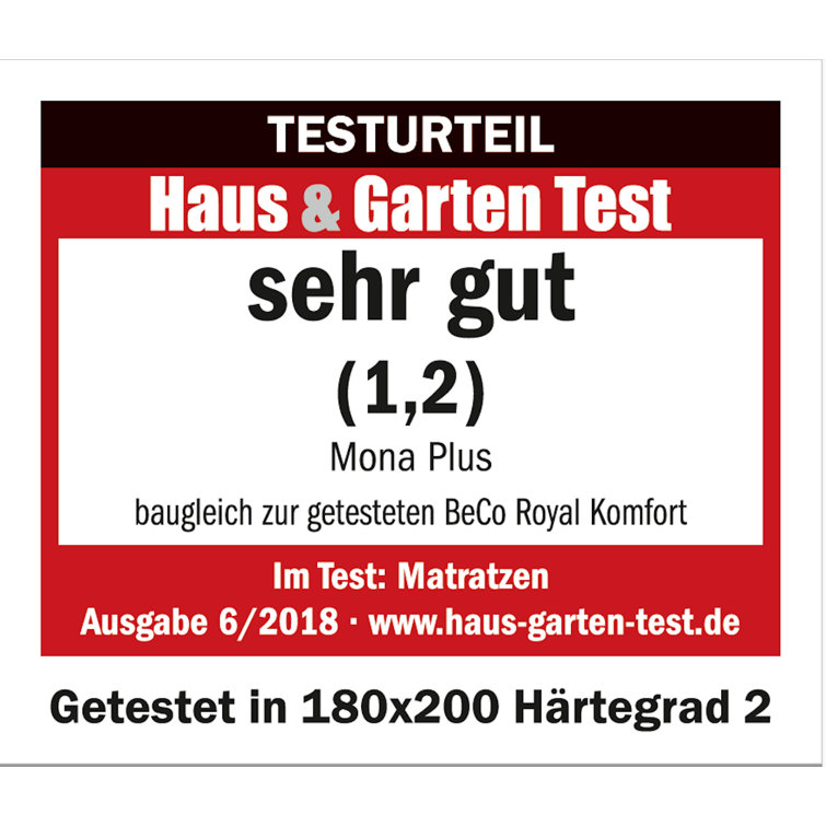 BeCo 7-Zonen, Taschenfederkernmatratze mit Gelschaum-Topper inside 