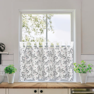 Manke Polyester Semi Sheer Tab Top Curtain