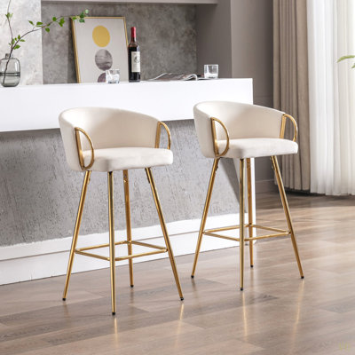 Ensemble de 26 tabourets de bar 26 po avec repose-pieds chromé et base en velours