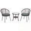 Ensemble de loisirs d'extérieur avec 2 chaises simples en rotin et table ronde en verre-1869072420