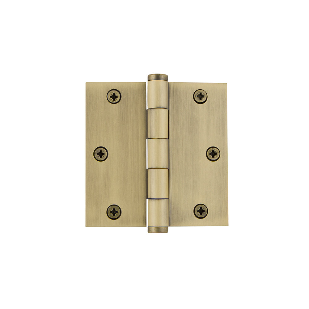 3.5" Button Tip Residential Hinge with Square Corners Grandeur 