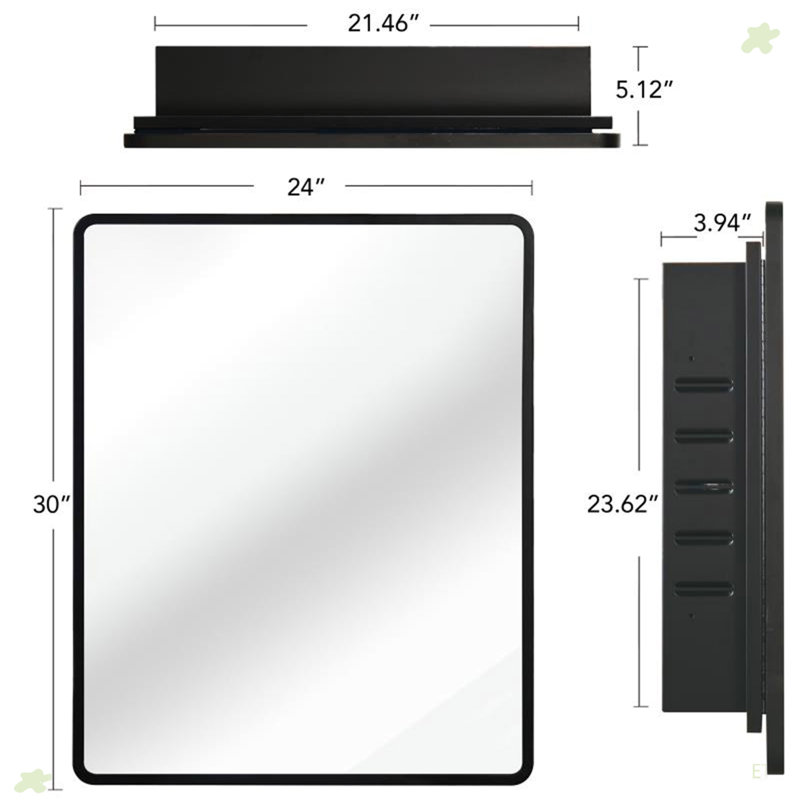 Armoire à miroir murale ou encastrée, H 5,25 po x l 30,13 po x P 23,92 po