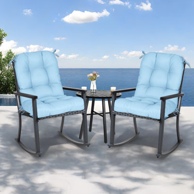 Outdoor Replacement Cushion Set Deep Seating Seat / Back Cushions with Ties (Set of 2)