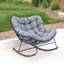 Chaise berçante en acier avec coussin-206512342