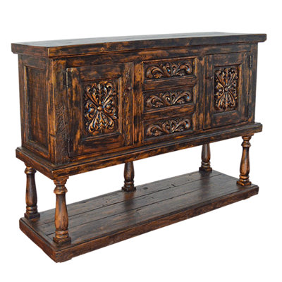 Console sculptée noire patinée