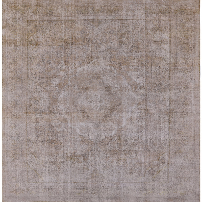 Tapis brun à motif abstrait Sebago, Carré 7 pi