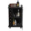 Chariot-bar Baltimore, armoire à deux niveaux avec porte en verre, six casiers à vin