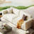 Beige Polyester Modular Sofa cushion Loveseat