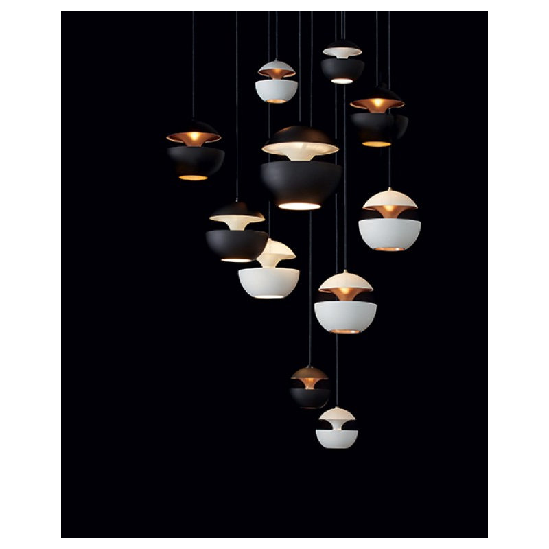 Here Comes The Sun 1 - Light Pendant, 13.78" H x 13.78" W x 13.78" D, Black/White