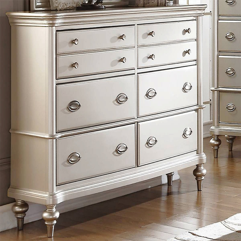 Commode classique 1 pièce avec tiroirs de rangement argent antique