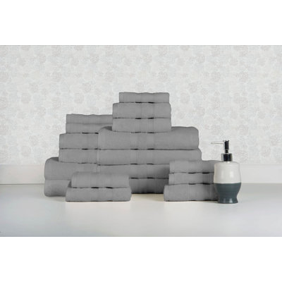 Bibb Home 18 Piece Egyptian-Quality Cotton Towel Set