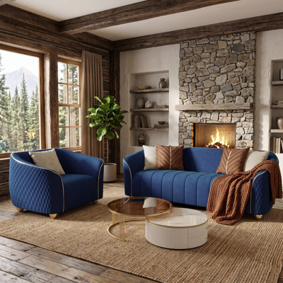 3 Seater Curved Velvet Sofa And Armchair For Living Room, Bedroom, Office, Apartment