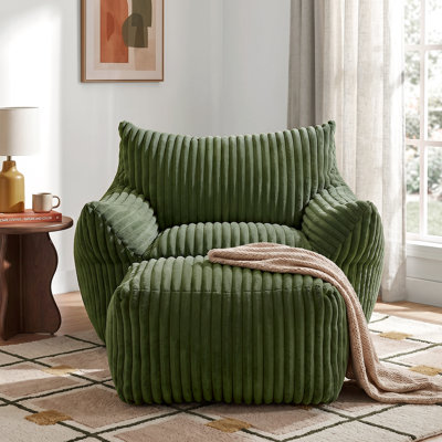 Fauteuil à billes à compression avec repose-pieds, grand canapé-lit en mousse à mémoire de forme confortable