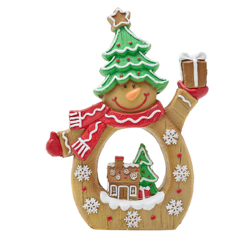 Gingerbread Lane LED Snowman Scene