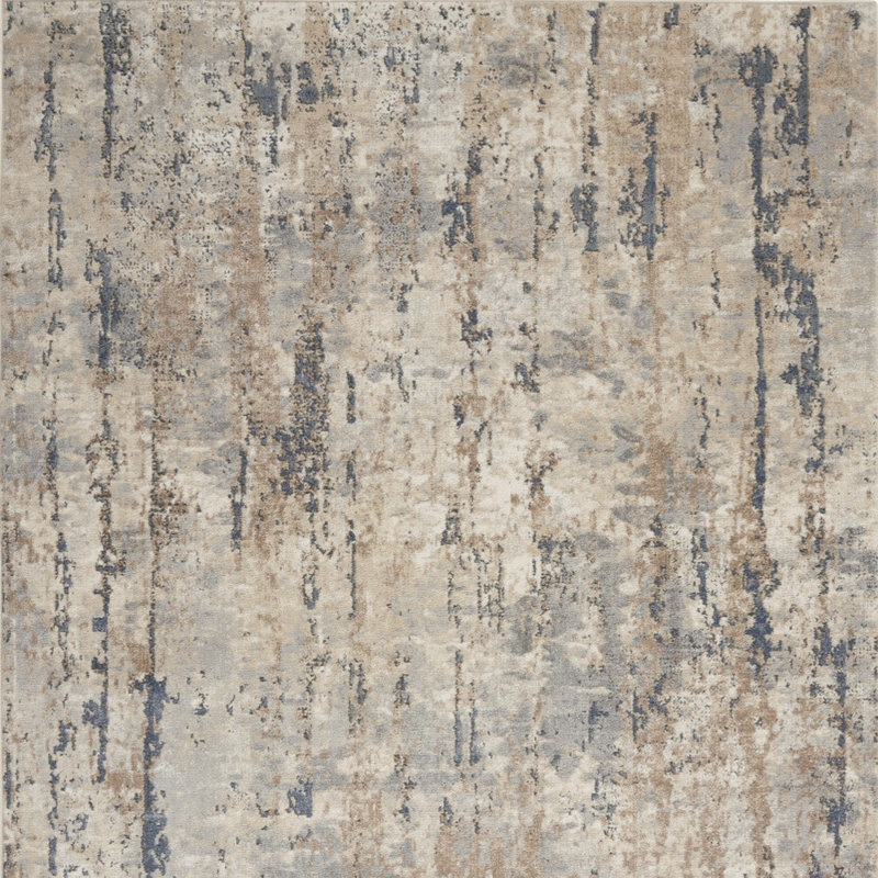 Tapis beige antidérapant tissé à la machine 5 pi x 7 pi