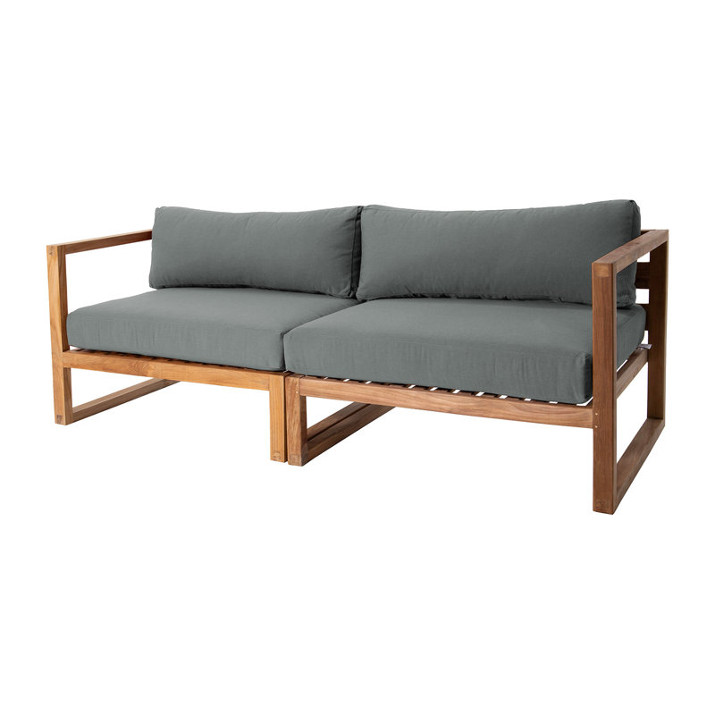 Jalyric 84'' Teak Outdoor Sofa, Charcoal