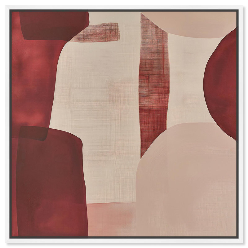 «Scarlet Beacons Canvas Boho» par Art Remedy, H 41 po x l 41 po x P 1,8 po, Cadre flottant blanc