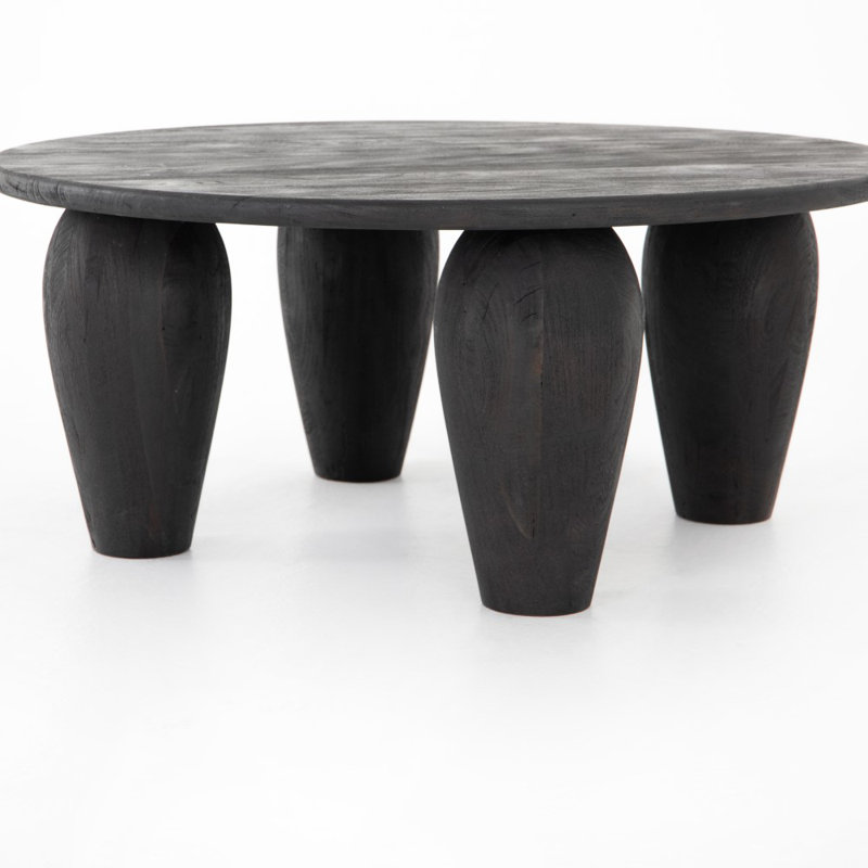 Maricopa Solid Wood Coffee Table, 16" H x 38" L x 38" W, Black