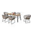 Ensemble repas 7 pièces en osier avec table en bois composite