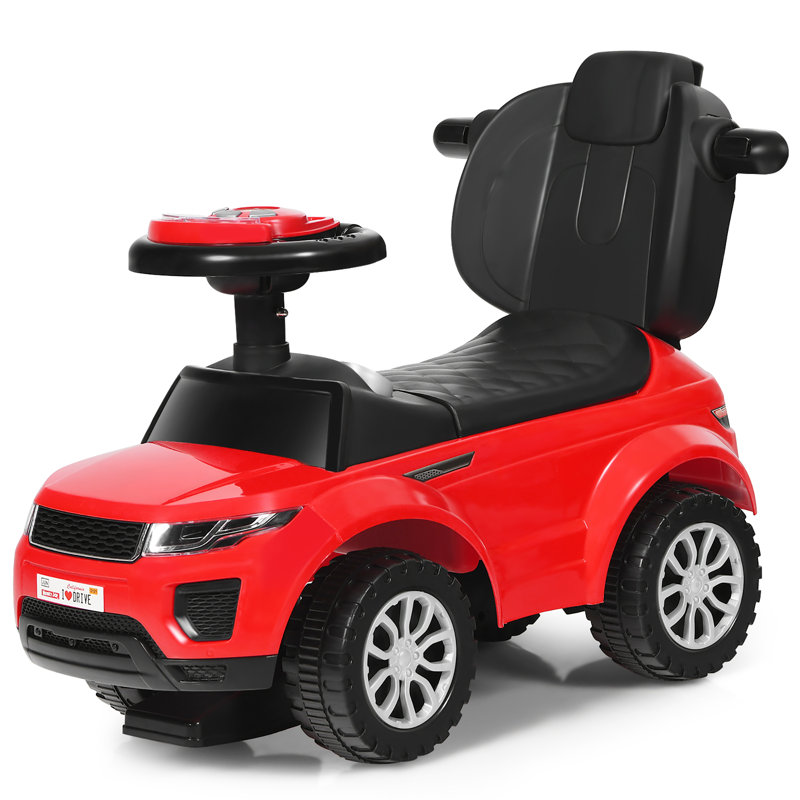 Costway Push/Pull Ride On Toy, Black/Red