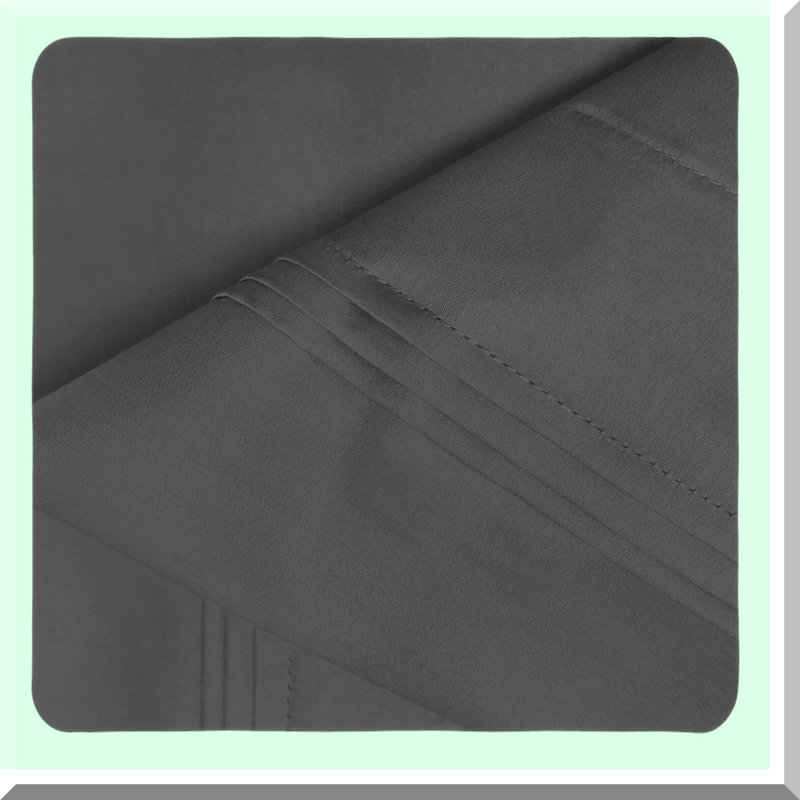 Luxury Cotton Pillowcase Set - 1000 Thread Count, Soft Pillow Covers for All Pillows, Bed Fashion Basics, Large Cases, 2-Piece Set in Grey - Sleepers Dream