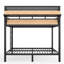 Lit superposé double au-dessus de double avec tablettes de rangement et panneau perforé, cadre de lit superposé avec ports USB et lumières DEL, peu encombrant-133411437
