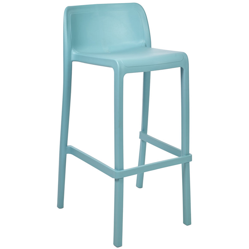 Plain Outdoor 30" Patio Bar Stool, Sky Blue
