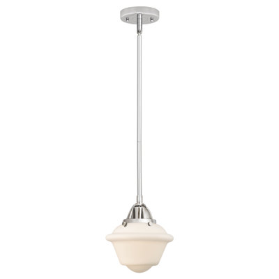 Mini-luminaire suspendu 1 tige 8 po 7,5 po Nouveau 2 - Grourke - Ampoule DEL - Finition chrome poli - Abat-jour transparent